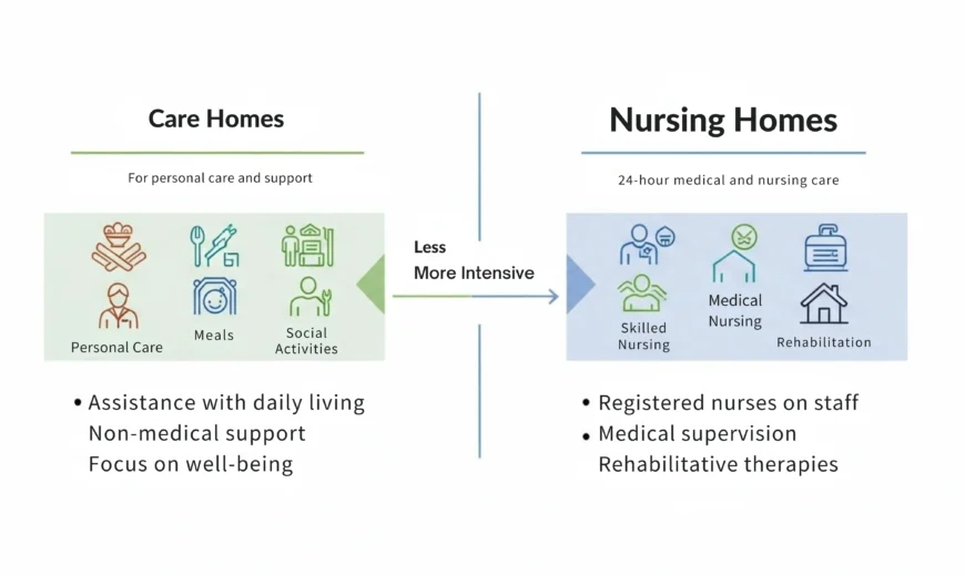 Difference Between Care Homes and Nursing Homes